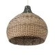 GloboStar® SEYCHELLES 01949 Boho Κρεμαστό Φωτιστικό Καμπάνα Μονόφωτο 1 x E27 IP20 Μπεζ, Καφέ & Χακί Ξύλο - Μ60 x Π60 x Υ60cm