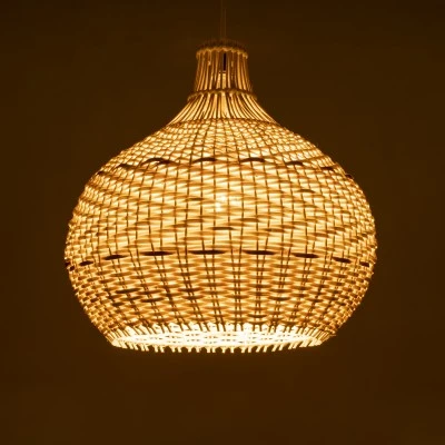 Boho Κρεμαστό Φωτιστικό SANTACRUZ Μονόφωτο 1 x E27 AC220-240V IP20 - Φ40 x Υ40cm - Μπεζ με Καφέ Ξύλινο Μπαμπού Πλέγμα Καμπάνα GloboStar® SANTACRUZ 01950 Boho Κρεμαστό Φωτιστικό Καμπάνα Μονόφωτο 1 x E27 IP20 Μπεζ & Καφέ Ξύλο - Μ40 x Π40 x Υ40cm