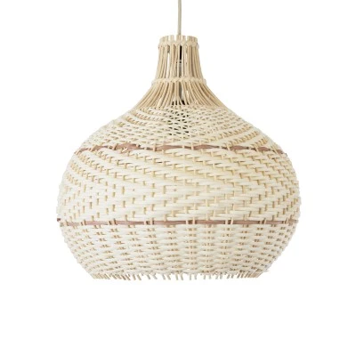 Boho Κρεμαστό Φωτιστικό SANTACRUZ Μονόφωτο 1 x E27 AC220-240V IP20 - Φ40 x Υ40cm - Μπεζ με Καφέ Ξύλινο Μπαμπού Πλέγμα Καμπάνα GloboStar® SANTACRUZ 01950 Boho Κρεμαστό Φωτιστικό Καμπάνα Μονόφωτο 1 x E27 IP20 Μπεζ & Καφέ Ξύλο - Μ40 x Π40 x Υ40cm
