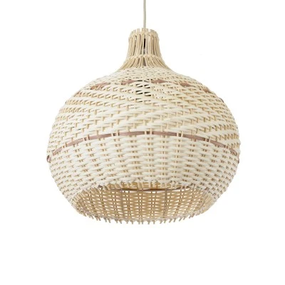 Boho Κρεμαστό Φωτιστικό SANTACRUZ Μονόφωτο 1 x E27 AC220-240V IP20 - Φ40 x Υ40cm - Μπεζ με Καφέ Ξύλινο Μπαμπού Πλέγμα Καμπάνα GloboStar® SANTACRUZ 01950 Boho Κρεμαστό Φωτιστικό Καμπάνα Μονόφωτο 1 x E27 IP20 Μπεζ & Καφέ Ξύλο - Μ40 x Π40 x Υ40cm