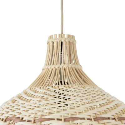 Boho Κρεμαστό Φωτιστικό SANTACRUZ Μονόφωτο 1 x E27 AC220-240V IP20 - Φ40 x Υ40cm - Μπεζ με Καφέ Ξύλινο Μπαμπού Πλέγμα Καμπάνα GloboStar® SANTACRUZ 01950 Boho Κρεμαστό Φωτιστικό Καμπάνα Μονόφωτο 1 x E27 IP20 Μπεζ & Καφέ Ξύλο - Μ40 x Π40 x Υ40cm