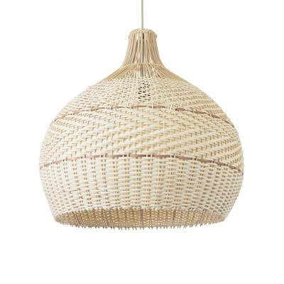 Boho Κρεμαστό Φωτιστικό SANTACRUZ Μονόφωτο 1 x E27 AC220-240V IP20 - Φ60 x Υ60cm - Μπεζ με Καφέ Ξύλινο Μπαμπού Πλέγμα Καμπάνα GloboStar® SANTACRUZ 01951 Boho Κρεμαστό Φωτιστικό Καμπάνα Μονόφωτο 1 x E27 IP20 Μπεζ & Καφέ Ξύλο - Μ60 x Π60 x Υ60cm