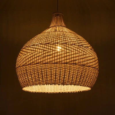 Boho Κρεμαστό Φωτιστικό SANTACRUZ Μονόφωτο 1 x E27 AC220-240V IP20 - Φ60 x Υ60cm - Μπεζ με Καφέ Ξύλινο Μπαμπού Πλέγμα Καμπάνα GloboStar® SANTACRUZ 01951 Boho Κρεμαστό Φωτιστικό Καμπάνα Μονόφωτο 1 x E27 IP20 Μπεζ & Καφέ Ξύλο - Μ60 x Π60 x Υ60cm