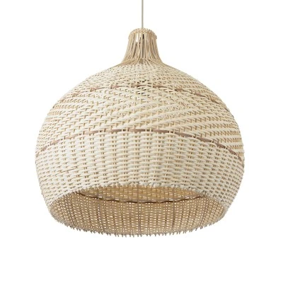 Boho Κρεμαστό Φωτιστικό SANTACRUZ Μονόφωτο 1 x E27 AC220-240V IP20 - Φ60 x Υ60cm - Μπεζ με Καφέ Ξύλινο Μπαμπού Πλέγμα Καμπάνα GloboStar® SANTACRUZ 01951 Boho Κρεμαστό Φωτιστικό Καμπάνα Μονόφωτο 1 x E27 IP20 Μπεζ & Καφέ Ξύλο - Μ60 x Π60 x Υ60cm
