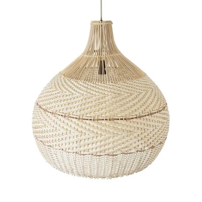 Boho Κρεμαστό Φωτιστικό SANTACRUZ Μονόφωτο 1 x E27 AC220-240V IP20 - Φ60 x Υ60cm - Μπεζ με Καφέ Ξύλινο Μπαμπού Πλέγμα Καμπάνα GloboStar® SANTACRUZ 01951 Boho Κρεμαστό Φωτιστικό Καμπάνα Μονόφωτο 1 x E27 IP20 Μπεζ & Καφέ Ξύλο - Μ60 x Π60 x Υ60cm