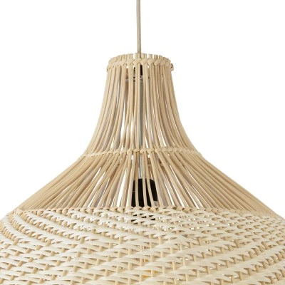 Boho Κρεμαστό Φωτιστικό SANTACRUZ Μονόφωτο 1 x E27 AC220-240V IP20 - Φ60 x Υ60cm - Μπεζ με Καφέ Ξύλινο Μπαμπού Πλέγμα Καμπάνα GloboStar® SANTACRUZ 01951 Boho Κρεμαστό Φωτιστικό Καμπάνα Μονόφωτο 1 x E27 IP20 Μπεζ & Καφέ Ξύλο - Μ60 x Π60 x Υ60cm