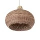 GloboStar® PANAMA 01952 Boho Κρεμαστό Φωτιστικό Καμπάνα Μονόφωτο 1 x E27 IP20 Καφέ & Μπεζ Ξύλο - Μ40 x Π40 x Υ34cm