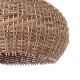 GloboStar® PANAMA 01952 Boho Κρεμαστό Φωτιστικό Καμπάνα Μονόφωτο 1 x E27 IP20 Καφέ & Μπεζ Ξύλο - Μ40 x Π40 x Υ34cm