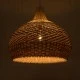 GloboStar® PANAMA 01953 Boho Κρεμαστό Φωτιστικό Καμπάνα Μονόφωτο 1 x E27 IP20 Καφέ & Μπεζ Ξύλο - Μ60 x Π60 x Υ60cm