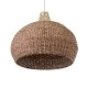 GloboStar® PANAMA 01953 Boho Κρεμαστό Φωτιστικό Καμπάνα Μονόφωτο 1 x E27 IP20 Καφέ & Μπεζ Ξύλο - Μ60 x Π60 x Υ60cm
