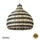 GloboStar® JAMAICA 01954 Boho Κρεμαστό Φωτιστικό Καμπάνα Μονόφωτο 1 x E27 IP20 Μπεζ & Χακί Ξύλο - Μ40 x Π40 x Υ37cm