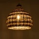 GloboStar® JAMAICA 01954 Boho Κρεμαστό Φωτιστικό Καμπάνα Μονόφωτο 1 x E27 IP20 Μπεζ & Χακί Ξύλο - Μ40 x Π40 x Υ37cm