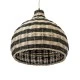 GloboStar® JAMAICA 01954 Boho Κρεμαστό Φωτιστικό Καμπάνα Μονόφωτο 1 x E27 IP20 Μπεζ & Χακί Ξύλο - Μ40 x Π40 x Υ37cm