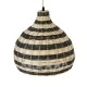 GloboStar® JAMAICA 01954 Boho Κρεμαστό Φωτιστικό Καμπάνα Μονόφωτο 1 x E27 IP20 Μπεζ & Χακί Ξύλο - Μ40 x Π40 x Υ37cm