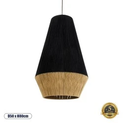 Κρεμαστό Φωτιστικό Μονόφωτο 1 x E27 AC220-240V IP20 - Φ50 x Υ80cm - Μαύρο με Μπεζ Λεπτό Νήμα Βαμβακερό Πλέγμα Καμπάνα Κρεμαστό Φωτιστικό Μονόφωτο 1 x E27 AC220-240V IP20 - Φ50 x Υ80cm - Μαύρο με Μπεζ Λεπτό Νήμα Βαμβακερό Πλέγμα Καμπάνα