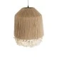 GloboStar® PUERTORICO 02092 Boho Κρεμαστό Φωτιστικό Καμπάνα Μονόφωτο 1 x E27 IP20 Μπεζ & Λευκό Σχοινί - Μ40 x Π40 x Υ45cm
