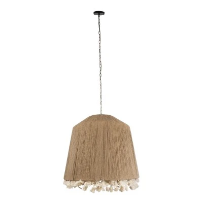 Boho Κρεμαστό Φωτιστικό PUERTORICO Τρίφωτο 3 x E27 AC220-240V IP20 - Φ80 x Υ80cm - Μπεζ Λεπτό Σχοινί Τριχιά Καμπάνα GloboStar® PUERTORICO 02093 Boho Κρεμαστό Φωτιστικό Καμπάνα Τρίφωτο 3 x E27 IP20 Μπεζ & Λευκό Σχοινί - Μ80 x Π80 x Υ80cm