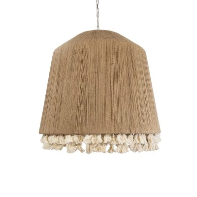 Boho Κρεμαστό Φωτιστικό PUERTORICO Τρίφωτο 3 x E27 AC220-240V IP20 - Φ80 x Υ80cm - Μπεζ Λεπτό Σχοινί Τριχιά Καμπάνα GloboStar® PUERTORICO 02093 Boho Κρεμαστό Φωτιστικό Καμπάνα Τρίφωτο 3 x E27 IP20 Μπεζ & Λευκό Σχοινί - Μ80 x Π80 x Υ80cm