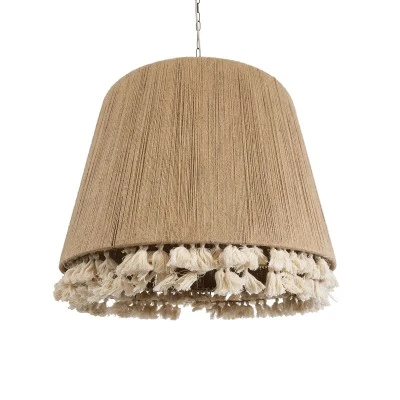 Boho Κρεμαστό Φωτιστικό PUERTORICO Τρίφωτο 3 x E27 AC220-240V IP20 - Φ80 x Υ80cm - Μπεζ Λεπτό Σχοινί Τριχιά Καμπάνα GloboStar® PUERTORICO 02093 Boho Κρεμαστό Φωτιστικό Καμπάνα Τρίφωτο 3 x E27 IP20 Μπεζ & Λευκό Σχοινί - Μ80 x Π80 x Υ80cm