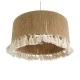 GloboStar® PUERTORICO 02094 Boho Κρεμαστό Φωτιστικό Καπέλο Μονόφωτο 1 x E27 IP20 Μπεζ & Λευκό Σχοινί - Μ50 x Π50 x Υ27cm
