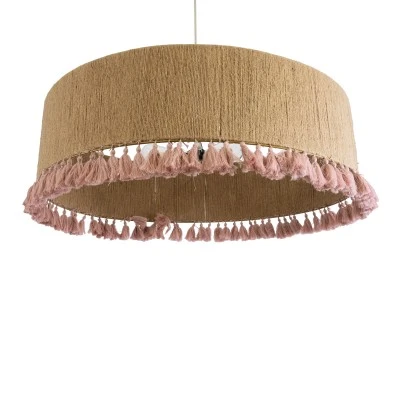 Boho Κρεμαστό Φωτιστικό PUERTORICO Τρίφωτο 3 x E27 AC220-240V IP20 - Φ80 x Υ27cm - Μπεζ με Ροζ Λεπτό Νήμα Πλέγμα Βαμβακερό Καπέλο GloboStar® PUERTORICO 02097 Boho Κρεμαστό Φωτιστικό Οροφής Μονόφωτο 1 x E27 AC220-240V IP20 - Φ80 x Υ27cm - Μπεζ με Ροζ Λεπτό Νήμα Πλέγμα Βαμβακερό Καπέλο - 5 Χρόνια Εγγύηση