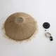 GloboStar® PUERTORICO 02098 Boho Κρεμαστό Φωτιστικό Καμπάνα Μονόφωτο 1 x E27 IP20 Μπεζ & Λευκό Σχοινί - Μ50 x Π50 x Υ25cm