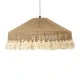 GloboStar® PUERTORICO 02098 Boho Κρεμαστό Φωτιστικό Καμπάνα Μονόφωτο 1 x E27 IP20 Μπεζ & Λευκό Σχοινί - Μ50 x Π50 x Υ25cm