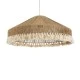 GloboStar® PUERTORICO 02099 Boho Κρεμαστό Φωτιστικό Καμπάνα Τριφωτο 3 x E27 IP20 Μπεζ & Λευκό Σχοινί - Μ80 x Π80 x Υ35cm