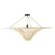 GloboStar® PALERMO 02153 Boho Φωτιστικό Οροφής Πλέγμα Μονόφωτο 1 x E27 IP20 Μπεζ Ξύλο - Μ100 x Π100 x Υ55cm