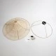 GloboStar® PALERMO 02153 Boho Φωτιστικό Οροφής Πλέγμα Μονόφωτο 1 x E27 IP20 Μπεζ Ξύλο - Μ100 x Π100 x Υ55cm