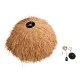 GloboStar® GUADELOUPE 02155 Boho Κρεμαστό Φωτιστικό Καμπάνα Μονόφωτο 1 x E27 IP20 Καφέ Ράφια - Μ80 x Π80 x Υ60cm