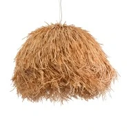 Boho Κρεμαστό Φωτιστικό GUADELOUPE Μονόφωτο 1 x E27 AC220-240V IP20 - Φ80 x Υ60cm - Καφέ Φυσική Ράφια Νήμα Πλέγμα Καμπάνα