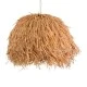 GloboStar® GUADELOUPE 02155 Boho Κρεμαστό Φωτιστικό Καμπάνα Μονόφωτο 1 x E27 IP20 Καφέ Ράφια - Μ80 x Π80 x Υ60cm