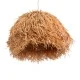 GloboStar® GUADELOUPE 02155 Boho Κρεμαστό Φωτιστικό Καμπάνα Μονόφωτο 1 x E27 IP20 Καφέ Ράφια - Μ80 x Π80 x Υ60cm