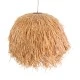 GloboStar® GUADELOUPE 02155 Boho Κρεμαστό Φωτιστικό Καμπάνα Μονόφωτο 1 x E27 IP20 Καφέ Ράφια - Μ80 x Π80 x Υ60cm
