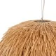 GloboStar® GUADELOUPE 02155 Boho Κρεμαστό Φωτιστικό Καμπάνα Μονόφωτο 1 x E27 IP20 Καφέ Ράφια - Μ80 x Π80 x Υ60cm