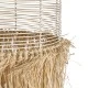 GloboStar® BASSETERRE 02163 Boho Κρεμαστό Φωτιστικό Πλέγμα Μονόφωτο 1 x E27 IP20 Μπεζ Ξύλο με Καφέ Ράφια - Μ70 x Π70 x Υ170cm