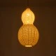 GloboStar® KINGSTOWN 02168 Boho Κρεμαστό Φωτιστικό Πλέγμα Μονόφωτο 1 x E27 IP20 Μπεζ Ξύλο - Μ30 x Π30 x Υ60cm