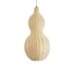 GloboStar® KINGSTOWN 02168 Boho Κρεμαστό Φωτιστικό Πλέγμα Μονόφωτο 1 x E27 IP20 Μπεζ Ξύλο - Μ30 x Π30 x Υ60cm