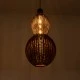 GloboStar® KINGSTOWN 02169 Boho Κρεμαστό Φωτιστικό Πλέγμα Μονόφωτο 1 x E27 IP20 Καφέ Ξύλο - Μ30 x Π30 x Υ60cm