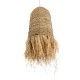 GloboStar® PORTOFERRAIO 02170 Boho Κρεμαστό Φωτιστικό Πλέγμα Μονόφωτο 1 x E27 IP20 Μπεζ Ράφια - Μ30 x Π30 x Υ70cm