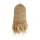 GloboStar® PORTOFERRAIO 02170 Boho Κρεμαστό Φωτιστικό Πλέγμα Μονόφωτο 1 x E27 IP20 Μπεζ Ράφια - Μ30 x Π30 x Υ70cm