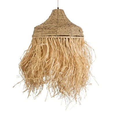 Boho Κρεμαστό Φωτιστικό PORTOFERRAIO Μονόφωτο 1 x E27 AC220-240V IP20 - Φ50 x Υ80cm - Μπεζ με Καφέ Φυσική Ράφια Νήμα Πλέγμα Καμπάνα GloboStar® PORTOFERRAIO 02185 Boho Κρεμαστό Φωτιστικό Πλέγμα Μονόφωτο 1 x E27 IP20 Μπεζ Ράφια - Μ50 x Π50 x Υ80cm