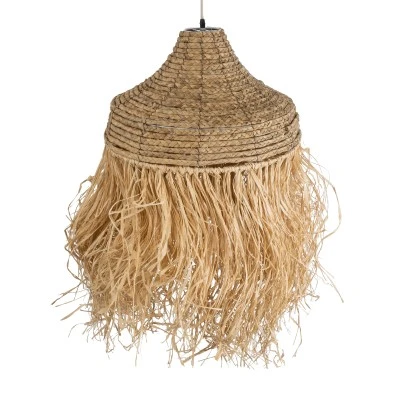 Boho Κρεμαστό Φωτιστικό PORTOFERRAIO Μονόφωτο 1 x E27 AC220-240V IP20 - Φ50 x Υ80cm - Μπεζ με Καφέ Φυσική Ράφια Νήμα Πλέγμα Καμπάνα GloboStar® PORTOFERRAIO 02185 Boho Κρεμαστό Φωτιστικό Πλέγμα Μονόφωτο 1 x E27 IP20 Μπεζ Ράφια - Μ50 x Π50 x Υ80cm