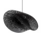 GloboStar® MEXICO 02202 Boho Κρεμαστό Φωτιστικό Πλέγμα Μονόφωτο 1 x E27 IP20 Μαύρο Ξύλο - Μ85 x Π50 x Υ30cm