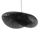 GloboStar® MEXICO 02203 Boho Κρεμαστό Φωτιστικό Πλέγμα Μονόφωτο 1 x E27 IP20 Μαύρο Ξύλο - Μ100 x Π62 x Υ33cm