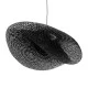 GloboStar® MEXICO 02203 Boho Κρεμαστό Φωτιστικό Πλέγμα Μονόφωτο 1 x E27 IP20 Μαύρο Ξύλο - Μ100 x Π62 x Υ33cm