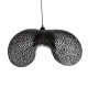 GloboStar® MEXICO 02203 Boho Κρεμαστό Φωτιστικό Πλέγμα Μονόφωτο 1 x E27 IP20 Μαύρο Ξύλο - Μ100 x Π62 x Υ33cm