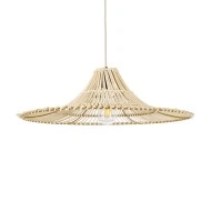Boho Κρεμαστό Φωτιστικό PALERMO Μονόφωτο 1 x E27 AC220-240V IP20 - Φ60 x Υ20cm - Μπεζ Ξύλινο Μπαμπού Πλέγμα