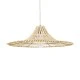GloboStar® PALERMO 02208 Boho Κρεμαστό Φωτιστικό Πλέγμα Μονόφωτο 1 x E27 IP20 Μπεζ Ξύλο - Μ60 x Π60 x Υ20cm